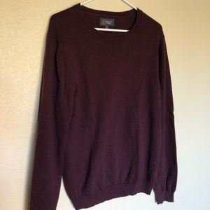 Wallin & Bros Plum Crewneck Cotton-Cashmere Blend Sweater M